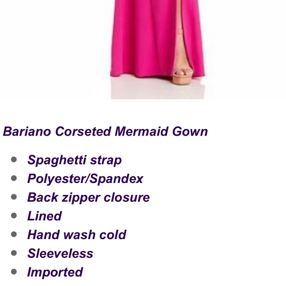 Bariano Corseted Long Gown Fuchsia Pink XL EXTRA LARGE NEW NWT REG $298 - Picture 3 of 5
